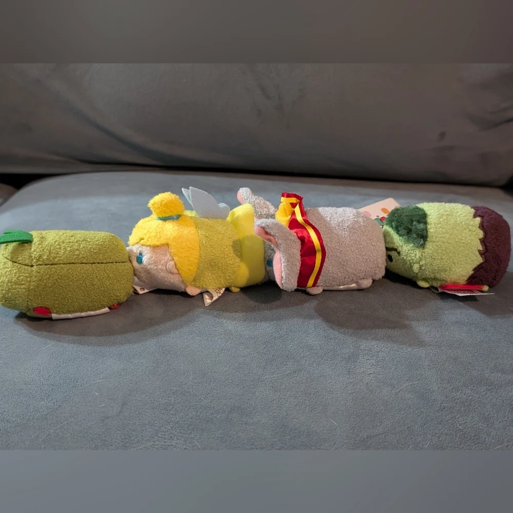Disney Mini Tsum Tsum Lot x4: Moana Kakamora, Tinkerbell, Dumbo and Hulk